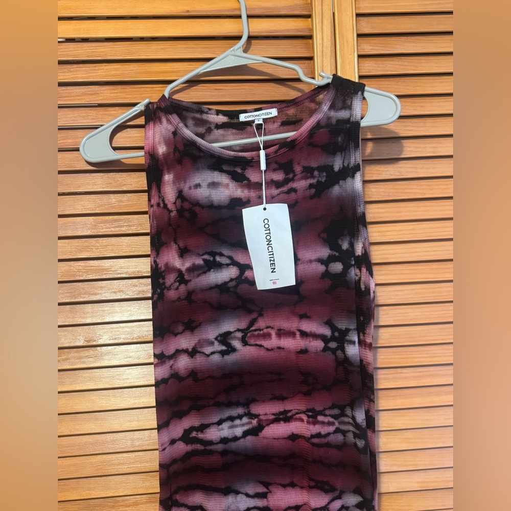 Cotton Citizen Burgundy Black Maxi Dress - Size Small - Picture 3 of 5